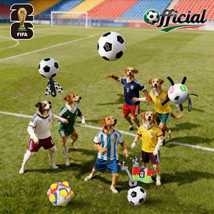 Jouet interactif pour chien sous licence officielle <span class=keywords><strong>FIFA</strong></span>, balle de chasse pour extérieur, balle à mâcher en caoutchouc durable avec sonnette pour la <span class=keywords><strong>Coupe</strong></span> <span class=keywords><strong>du</strong></span> <span class=keywords><strong>Monde</strong></span> <span class=keywords><strong>FIFA</strong></span> - Product Image 2