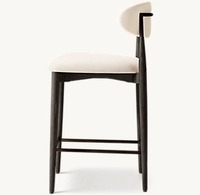 Chaise de salle à manger au design moderne, meubles de salle à manger, dossier incurvé, chaises de salle à manger en bois massif de chêne, tabouret de bar et de comptoir en tissu