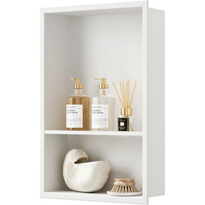 Bathroom Recessed Storage Shelf 2 Tier 4-7.9 In Depth Durable Wall Mount For Shower Storage - Product Image 1