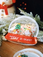 Sacs debout imprimés personnalisés Sacs d'emballage de bonbons de Noël Sacs à biscuits ronds irrégulièrement découpés en mylar