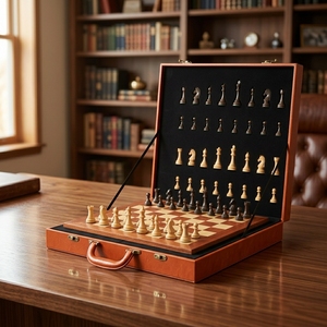Wood Grain <strong>Chess</strong> <strong>Set</strong> ABS 54cm Weighted Double Queens Case 21in Professional Tournament Board Game Staunton StylePortableGift Kit - Product Image 1