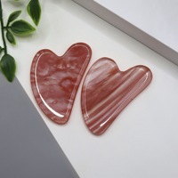 Tabla de Gua Sha en Forma de Corazón Rojo Sandía para Masaje de Meridianos Corporales, Universal, de Belleza, con Entrega Directa de Fábrica