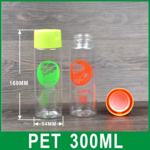 Botella vacía de plástico para beber agua líquida, botella de bebida de zumo, leche y té, diseño de moda, barata, 300ml - Product Image 2