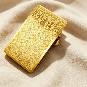 Hebilla de Cinturón Metálica Estilo Armadura Geométrica en Oro/Plata Cepillado, Hebilla Deslizante Resistente y Duradera para Cinturones Tácticos y Casuales para Hombre - Product Image 6