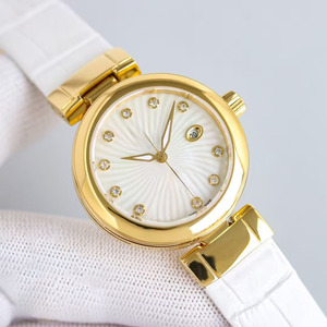 High-<b>end</b> Luxury Limited Edition Mechanical Wristwatch with Gold Dial, Leather Strap, Date Display, and Moissanite Inlay, Unisex - Product Image 4