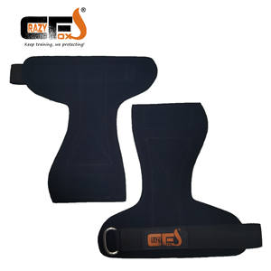 Custom Mucca Palmo in Pelle Proteggere <span class=keywords><strong>le</strong></span> impugnature per <span class=keywords><strong>palestra</strong></span> con cinghie di sollevamento regolabile per sollevamento pesi, Powerlifting - Product Image 1