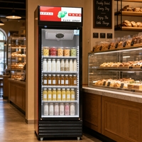 Réfrigérateur vertical pour boissons froides de supermarché, 250L, avec étagères réglables numériquement, directement de l'usine