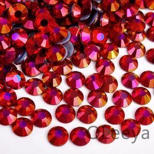 OLeeya German Glue Glass Hot Fix Rhinestone SS6-SS30 Peacock Blue Light Iron on Custom Rhinestone for <b>Bikini</b> Decorations - Product Image 2
