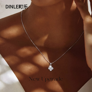 Dinle S925 Sterling Silver Four Leaf Clover Moissanite <b>Necklace</b> <b>D</b> Color High Quality Pendant Daily Wear Jewelry - Product Image 3