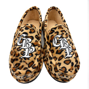 <span class=keywords><strong>Mocassins</strong></span> pour hommes avec broderie logo, semelle EVA durable collée et cimentée, pantoufles d'intérieur à enfiler motif léopard - Product Image 5
