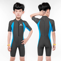 Nouvelle combinaison de natation pour enfants garçons, manches courtes, en tissu Sharkskin, pour l'automne, combinaison de surf thermique pour enfants