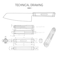 Couteau Santoku Amber de 7 pouces, acier Damas M390, couteau japonais, manche en résine de fibre de carbone, outils de cuisine professionnels