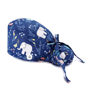 Gorro quirúrgico colorido, gorro de cola de caballo, gorro de fregado Dental, banda para el sudor transpirable Bouffant, animales impresos, suave para departamento ambulatorio - Product Image 4