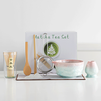 Ensemble d'outils pour la cérémonie du thé Matcha japonais, kit Matcha complet, bol en céramique, fouet en bambou, design classique, boîte cadeau écologique de qualité supérieure