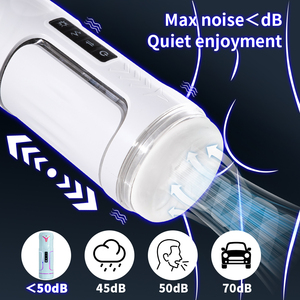 Masturbatore Telescopico Rotante con Vibrazione e Ricarica USB per Uomini - Bianco, Giocattolo Sessuale per Adulti - Product Image 5