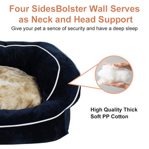 Cama Ortopédica para Perro de Peluche Corto Rojo y Negro Personalizada por el Fabricante para Perros Medianos y Grandes - Product Image 2