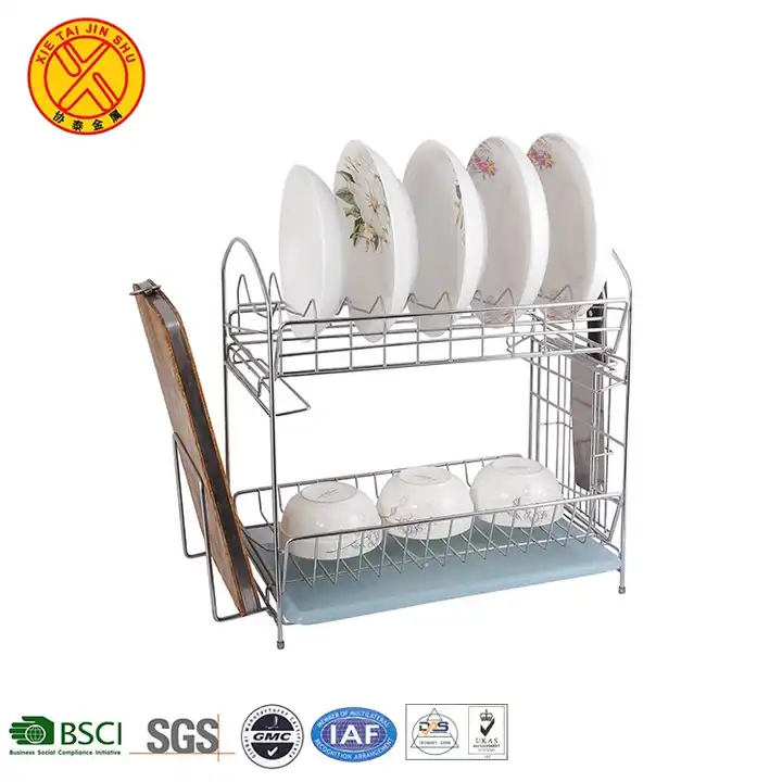 Buy Wholesale China Wholesales Custom Kitchen Shelf Rack Stand Two Tier Over  Sink Dish Drying Rack Stainless Steel Over Sink Dish Drying & Rack at USD  20.5