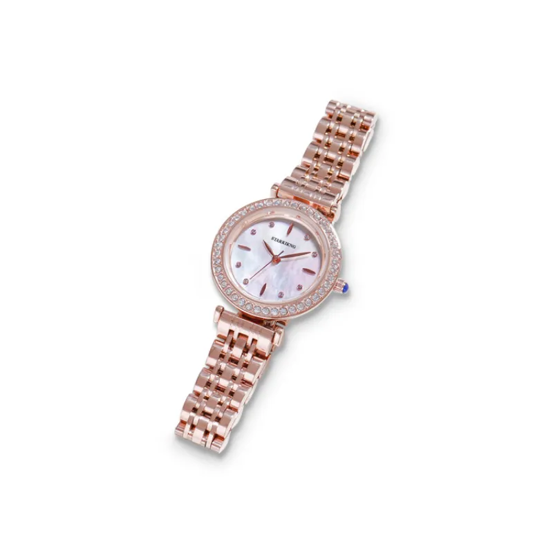 Fashionable Ladies' Quartz Watch with Diamond Luxury Women's Gold Dial Watch