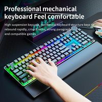 Clavier de jeu mécanique filaire USB Type-C G-NET GK515 à 104 touches avec rétroéclairage RVB programmable, ambidextre, pour utilisation sur tablette