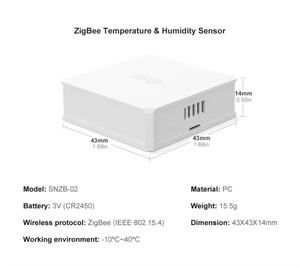 SONOFF <span class=keywords><strong>SNZB</strong></span>-<span class=keywords><strong>02</strong></span> Zigbee accès sans fil à la température et à l'humidité microlink facile Doodle maison intelligente avec batterie - Product Image 2