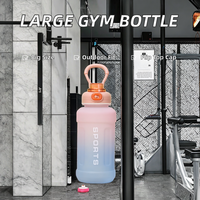 Bouteille d'eau personnalisée pour la gym 1300ML avec poignée en plastique, bouchon à clapet à bouton unique, gourde à boire directement pour adulte, cadeaux d'affaires classiques