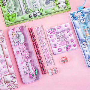 Coffret Cadeau de Rentrée Scolaire Sept Pièces en Plastique Imprimé Lettres en Relief, Marque <span class=keywords><strong>Yeko</strong></span>, pour la Journée des Enfants - Vente en Gros - Product Image 4