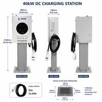 Cargador Rápido de CC de 40kW de Nivel Básico con Conector Único CCS2 CHAdeMO GB/T OCPP 1.6J para Uso Urbano y Comercial Ligero