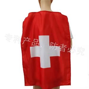 T-shirt cape en polyester imprimé avec drapeau national, personnalisable en couleur et taille, pour les supporters de football, pour le sport, portable, pour 2026 - Product Image 2