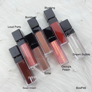 Brillo Labial Líquido de Larga Duración, Color Negro Brillante Mate, en Tubo Cuadrado, con Etiquetas Personalizadas, Alta Pigmentación, Venta al Por Mayor - Product Image 2