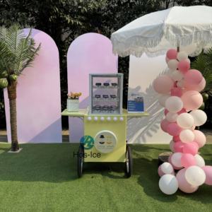 Design personnalisé Hôtel Dessert Shop Chariot de distributeur automatique Anti-rouille Métal Main Pousser Dessert Chariot pour Gâteau Crème Glacée 220V Nouveau Disponible pour - Product Image 2