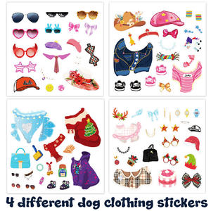 Set di 20 <span class=keywords><strong>Fogli</strong></span> per Disegno Fai-<span class=keywords><strong>da</strong></span>-Te, Libro di Adesivi per Vestire Animali Domestici, Kit di Colorazione a Tema Cuccioli per Bambini - Product Image 5