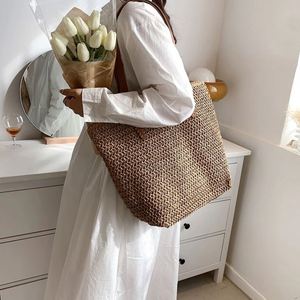 Bolso de mano con cierre de cremallera, cesta de regalo de cuero vegano, bolso de paja asiático tailandés - Product Image 3