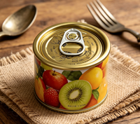 Haute Qualité 202 #   Couvre-boîtes en fer blanc double doré de 52,3 mm à ouverture facile, anti-corrosion, pour conserves de fruits