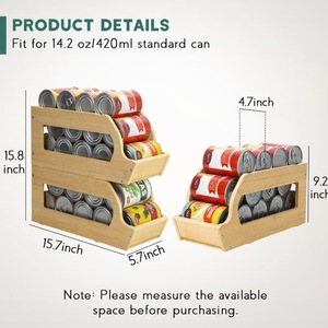 Wooden Storage <b>Rack</b> For Canned Food <b>Kitchen</b> Organizer Desktop Standing Type Multifunctional Food Holder - Product Image 5