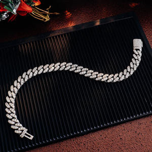 Catene Miami Cuban Link 7-24 Pollici Diamante Moissanite Bracciale Cuban Link Catena 925 Moissanite Gioielli Iced Out Uomo - Product Image 2