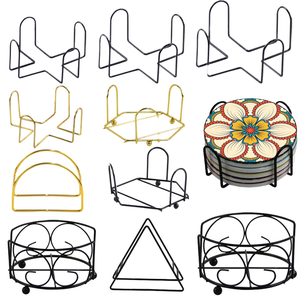 Soporte de Metal para Posavasos, Organizador de Metal para Posavasos Redondos y Cuadrados - Product Image 1