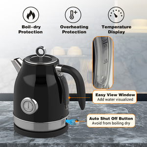 Bouilloire électrique en acier inoxydable 1800W avec arrêt automatique et protection contre l'ébullition à sec, ensemble bouilloire et grille-pain - Product Image 4