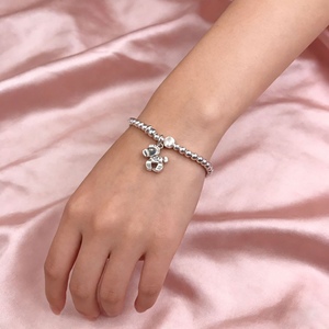 <b>Silver</b> <b>Bead</b> Bracelet 925 Sterling <b>Silver</b> Animal Charm Pearl Women's Gift Jewelry - Product Image 2