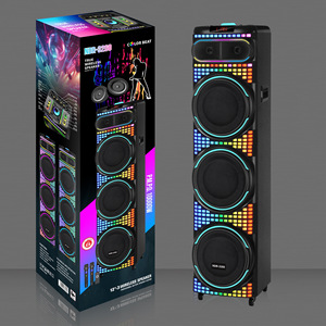 NDR-3260 12 pouces <span class=keywords><strong>Kara</strong></span> Mobile haute puissance haut-parleur RGB LED éclairage Mini pour scène KTV carré danse Audio et usage domestique - Product Image 1