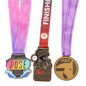 ميدالية بطباعة معدنية ثلاثية الأبعاد من سبائك الزنك، ميدالية جائزة ماراثون الجري مخصصة مع تصميم شعار الشركة المصنعة الأصلية - Product Image 1