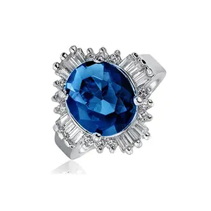 Кольцо с натуральным синим сапфировым камнем Keiyue, кольцо из 925 серебра с фианитами для женщин, кольцо с драгоценным камнем из стерлингового серебра