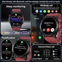 Reloj Inteligente con GPS BWGTH5 para Hombre, Deportivo, Rojo, de Silicona, con Brújula, Monitor de Actividad Física, para Android e IOS