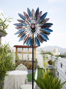 Hot Sale Metall Solar Garten Licht Rasen Ornament Wind Spinner Windmühle - Product Image 2