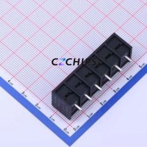 DBT50-7.62-6P-BK-P Barrier Terminal Block Through hole Component (THT),P=7.62mm Connector Three Sides 7.62mm 1x6P Straight Pin - Product Image 1