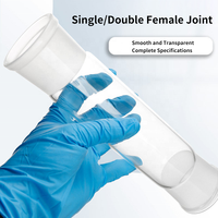 Adaptateur de raccordement en verre borosilicaté à paroi épaisse pour laboratoire avec joint de mise à la terre double cône/prise mâle/femelle