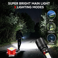 Linterna Táctica LED de Alta Potencia, Largo Alcance, Zoom Ajustable, Impermeable, Recargable, Portátil, para Emergencias al Aire Libre