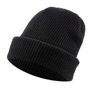 Custom logo <b>Small</b> Order Unisex Autumn Winter Beanie Thick Solid Color Knitted Beanie - Product Image 5