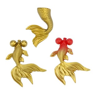 Lucky Koi Fish Cake Toppers Gold Red Plastic Reusable Birthday Decorations Oval Shape Luxury Style - Product Image 5