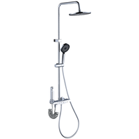 Colonne de douche murale LED en acier inoxydable à installation facile, avec cascade, pluie et jets de massage