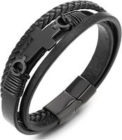 Nouveaux bracelets rétro transfrontaliers en PU tissés à la main avec des accessoires en alliage de gecko, boucle magnétique personnalisée, style européen et américain